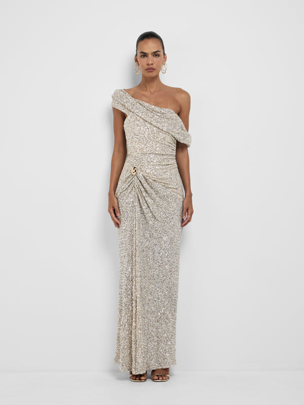 Size8 SHEIKE Celina Gown Silver 1008557 Front Image