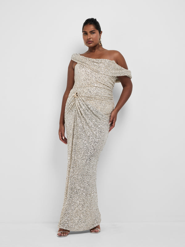 Size16 SHEIKE Celina Gown Silver 1008557 Front Image