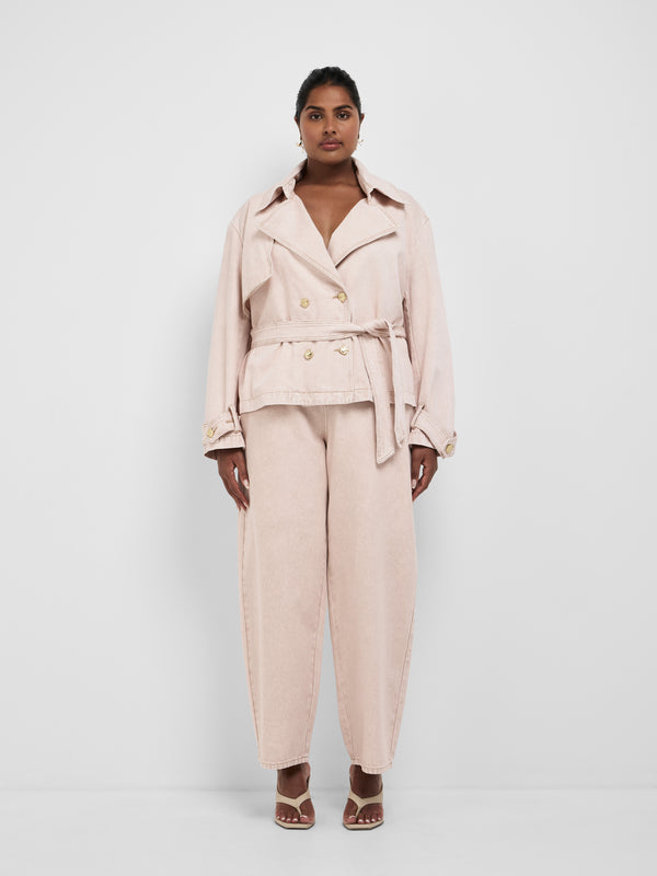 Size16 SHEIKE Ava Cropped Trench Pink 1008565 Front Image