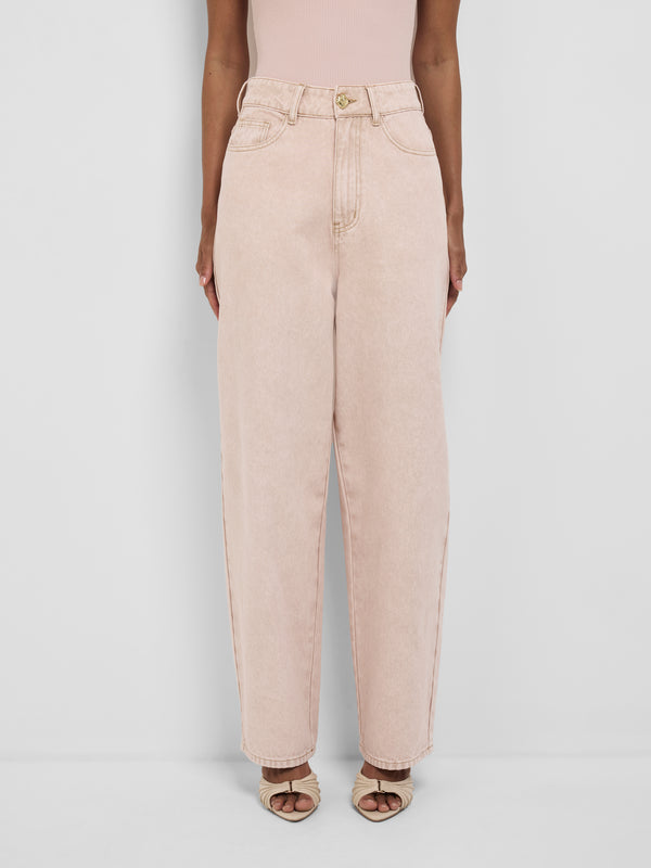 Size8 SHEIKE Ava Barrel Jean Pink 1008570 Close Up Image