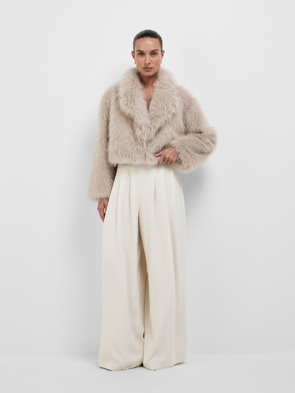 SHEIKE Alora Fur Jacket Oatmeal 1008620 Front Image
