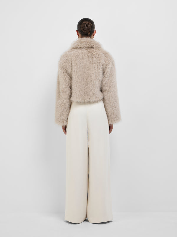 SHEIKE Alora Fur Jacket Oatmeal 1008620 Back Image