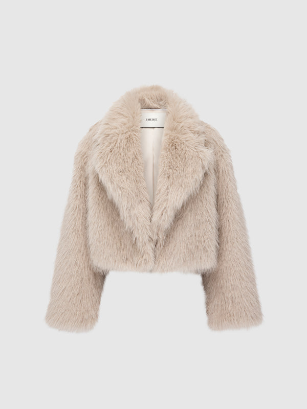 SHEIKE Alora Fur Jacket Oatmeal 1008620 Ghost Image