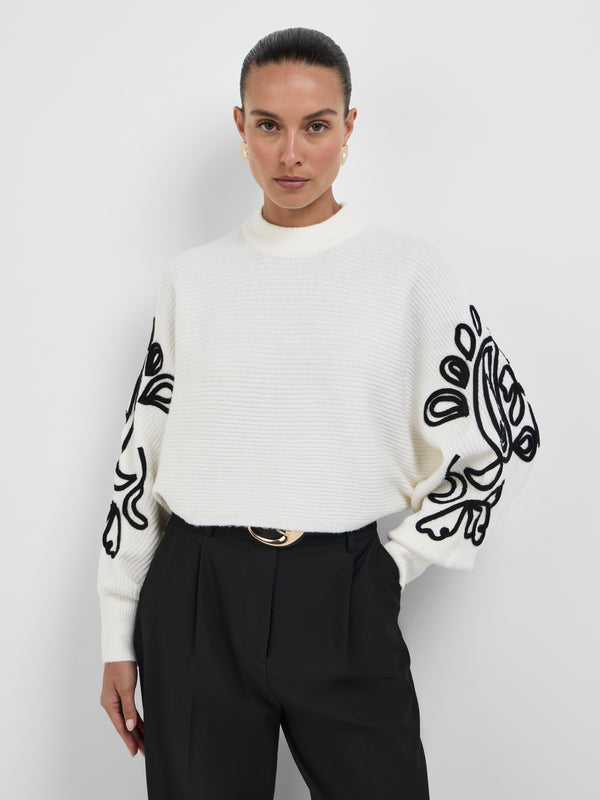 Size8 SHEIKE Kendall Knit Jumper Ivory 1008630 Close Up Image