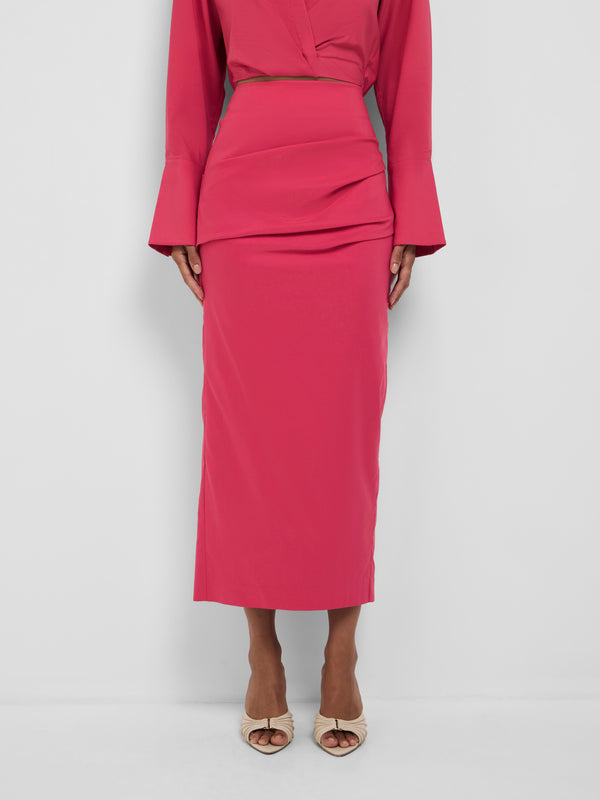 Size8 SHEIKE Madison Midi Skirt Raspberry 1008645 Close Up Image