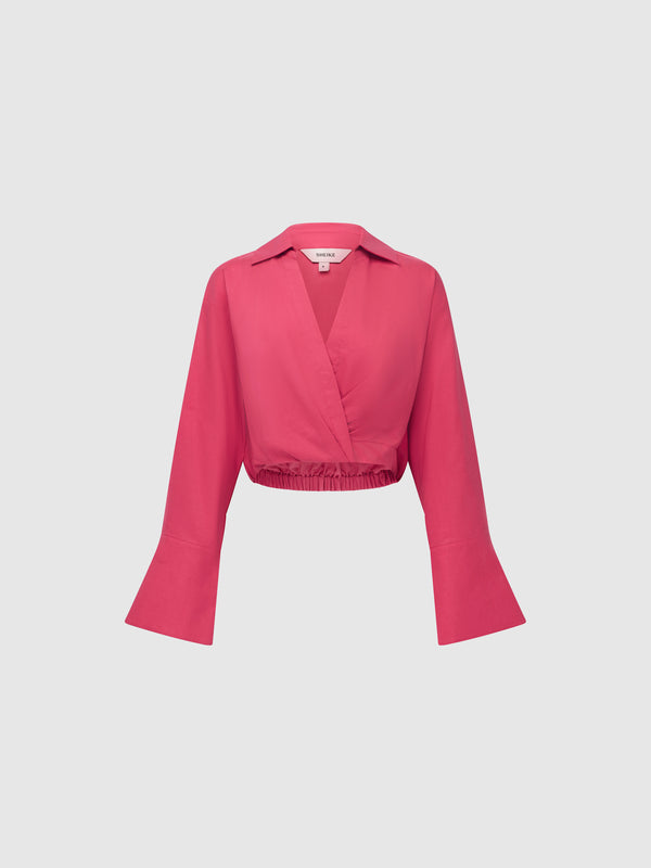 SHEIKE Madison Cropped Shirt Raspberry 1008647 Ghost Image