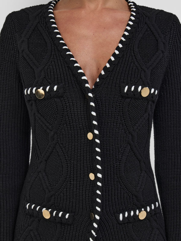 SHEIKE Margot Knit Long Cardigan Black 1008649 Detail Image