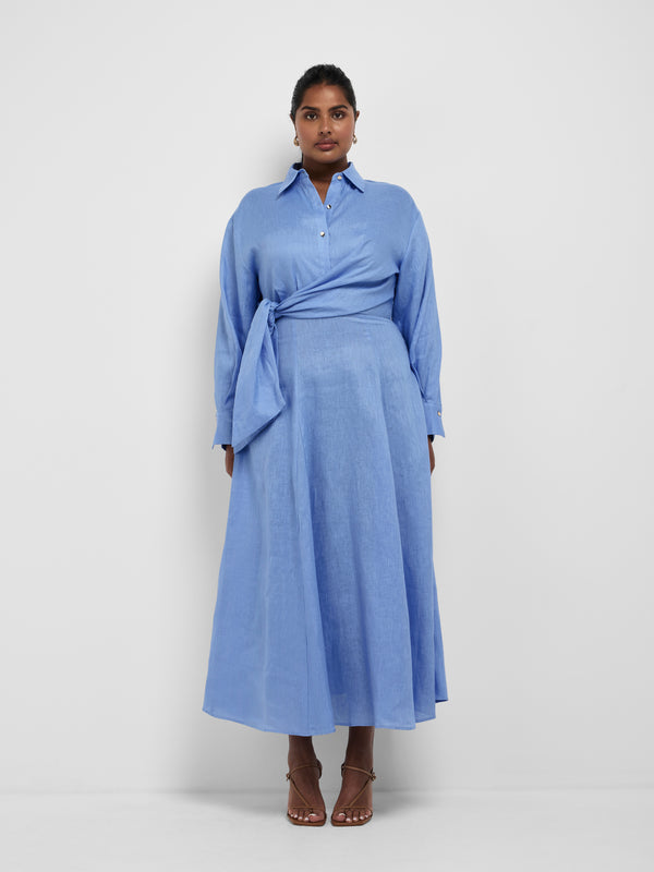 Size16 SHEIKE Faye Shirt Dress Blue 1008687 Front Image