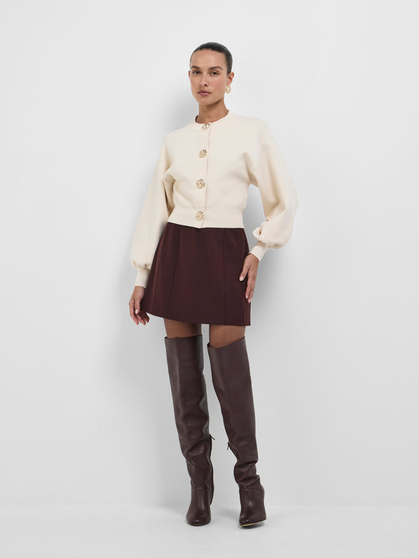 SHEIKE Gordon Knit Cardigan Ivory 1008713 Styled Front Image