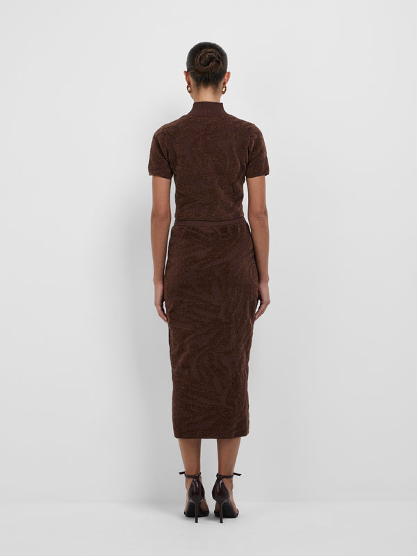 SHEIKE Rita Knit Skirt Chocolate 1008528 Back Image