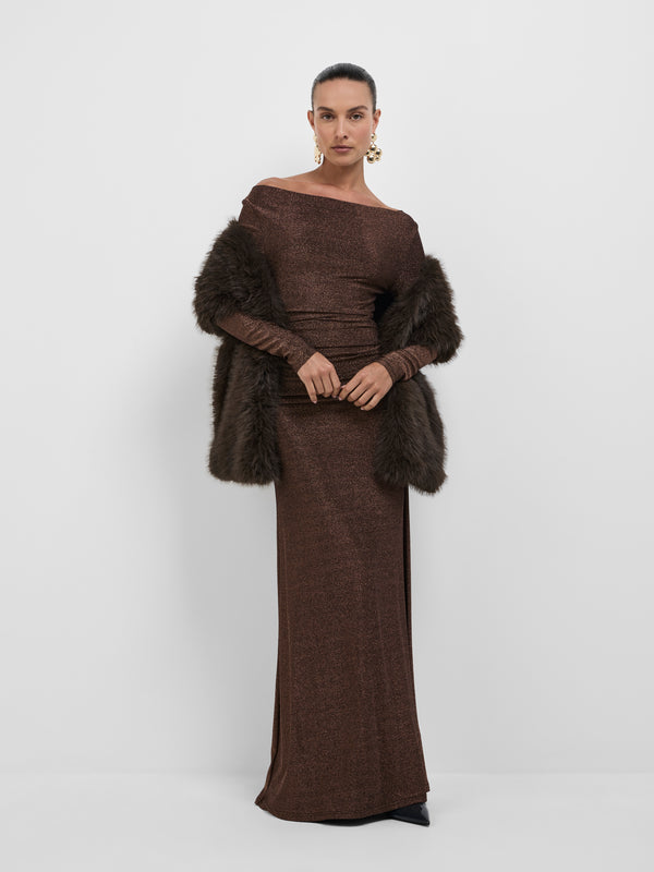 SHEIKE Amyra Dress Bronze 1008724 Styled Front Image