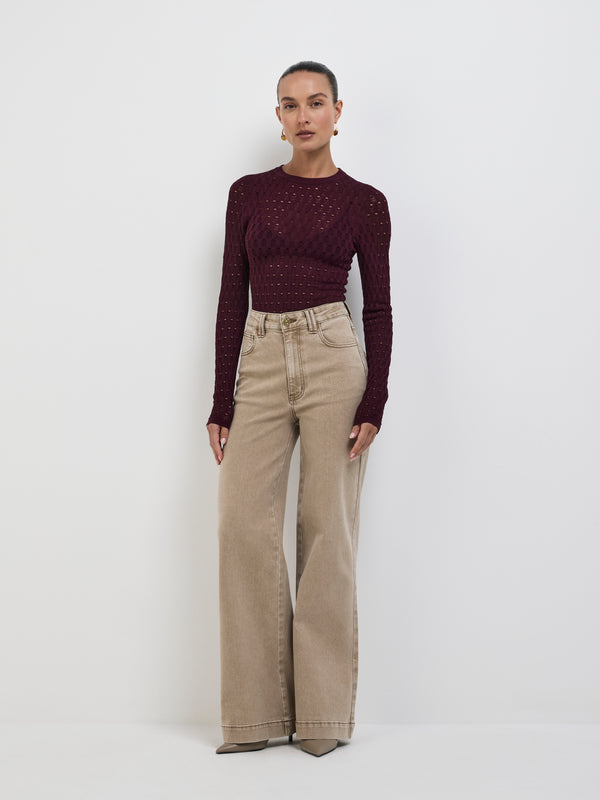 SHEIKE Callie Knit Bodysuit Black Jam 1008732 Front Image