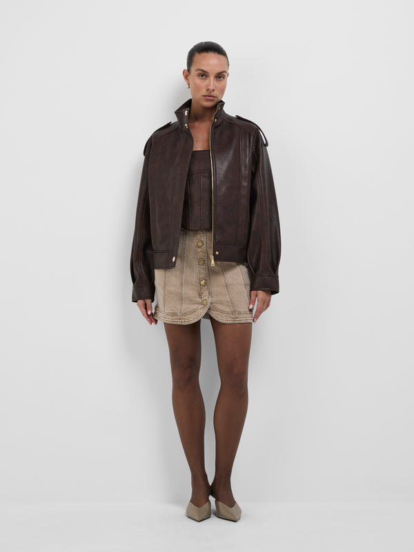 SHEIKE Jules Jacket Cocoa 1008621 Styled Front Image