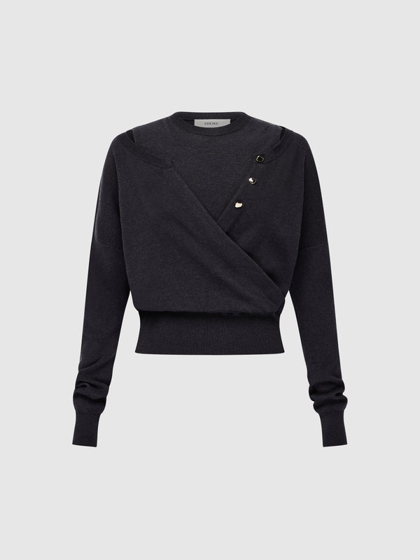 SHEIKE Winona Knit Top Charcoal 1008862 Ghost Image