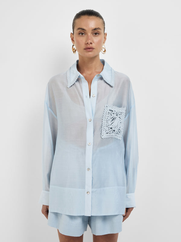 Size8 SHEIKE Marbella Shirt Blue 1008402 Close Up Image