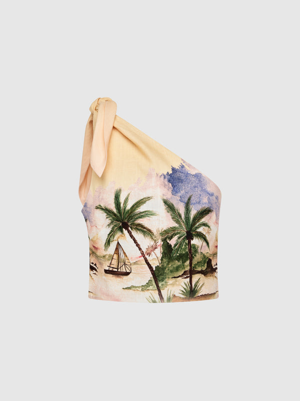 SHEIKE Seascape Top Print 1008398 Ghost Image