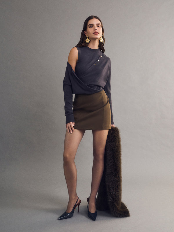 SHEIKE Emery Mini Skirt Chocolate 1008490 Campaign Image