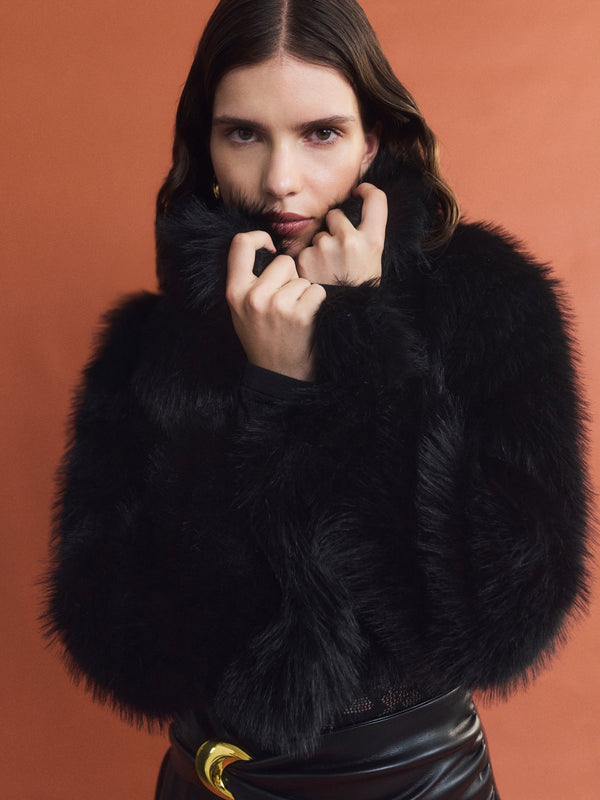 SHEIKE Alora Fur Jacket Black 1008619 Campaign Image