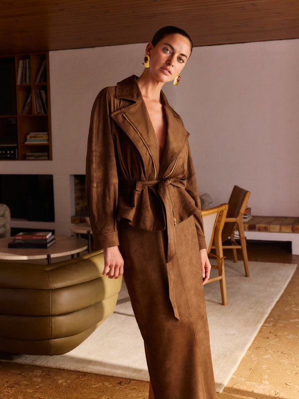 SHEIKE Tiana Midi Skirt Chestnut 1008586 Campaign Image