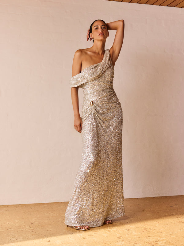 SHEIKE Celina Gown Silver 1008557 Campaign Image