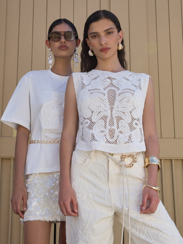 SHEIKE Bella Crochet Top White 10008223 Campaign Image