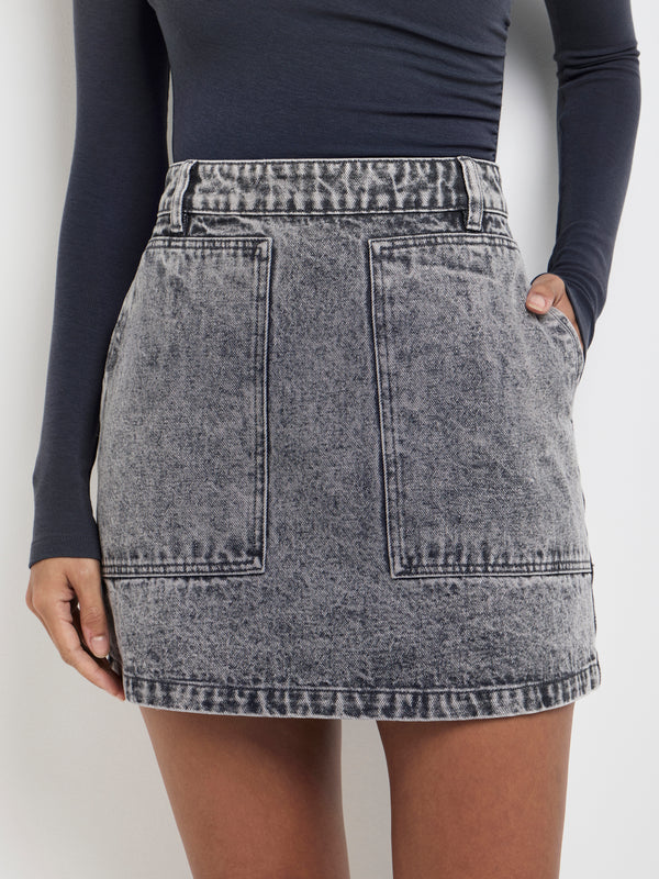 SHEIKE Genesis Denim Skirt Grey 1007647 Detail Image