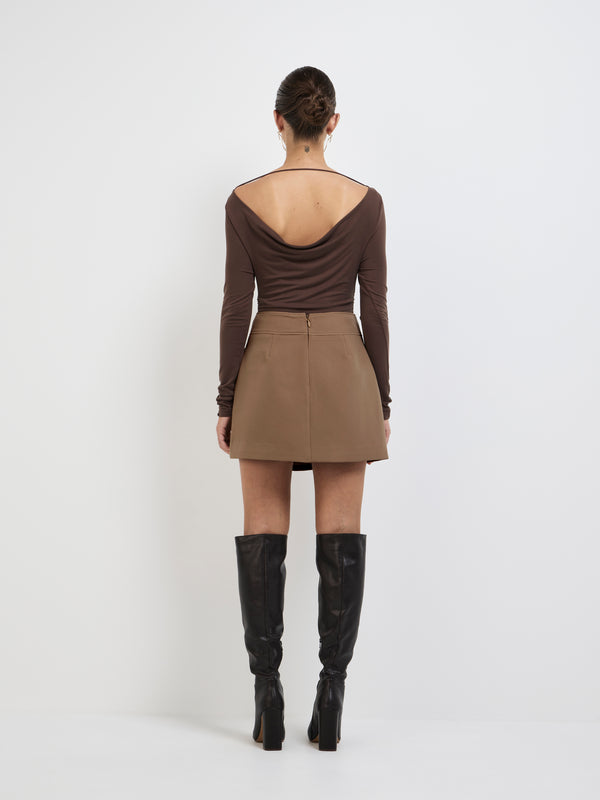 SHEIKE Holly Mini Skirt Tan 1007828 Back Image