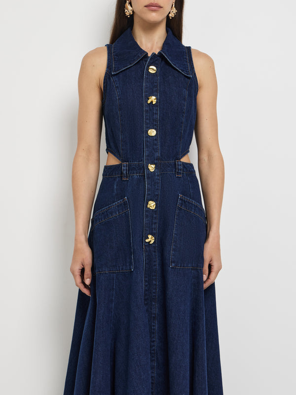 SHEIKE Maeve Denim Midi Dress Indigo 1007884 Detail Image