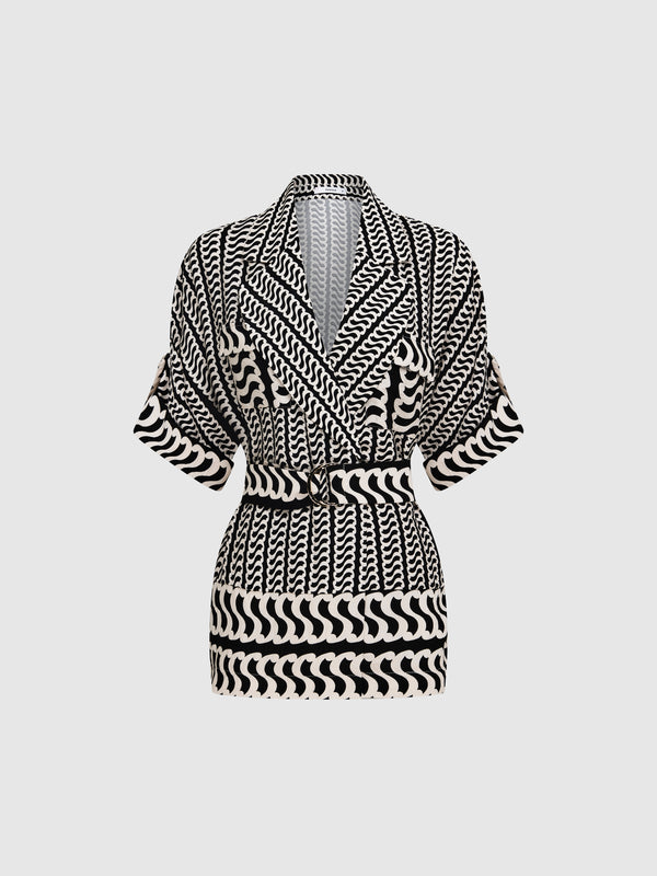 SHEIKE Essie Top Geo Print 2007886 Ghost Image