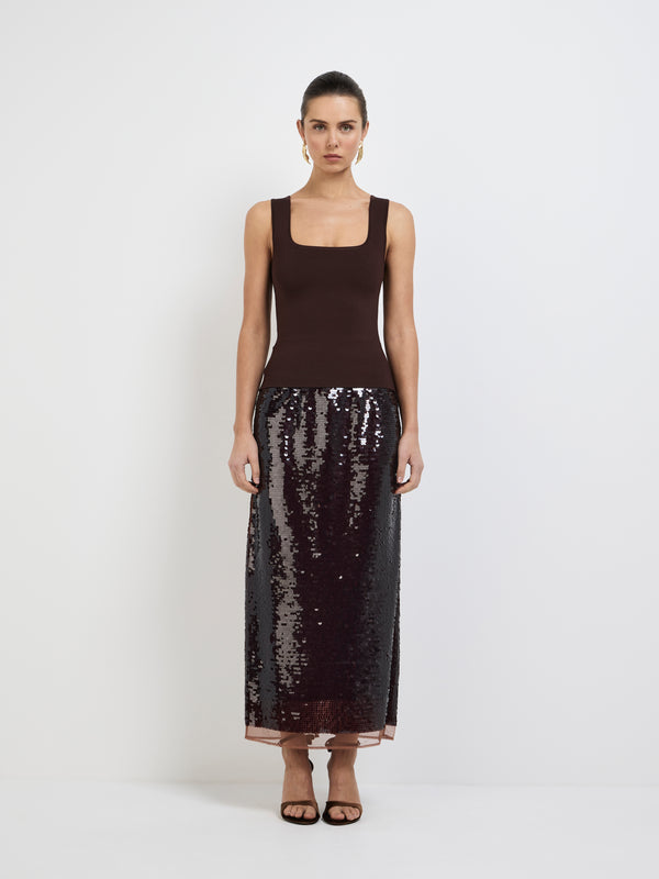 SHEIKE Kaia Top Chocolate 1007923 Front Image