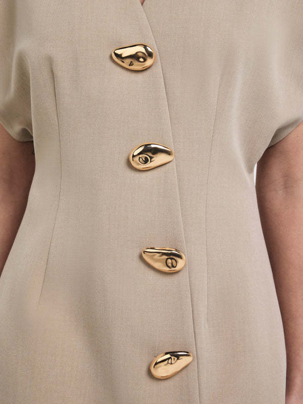 SHEIKE Rosalie Mini Dress Mushroom 1007962 Fabric Image