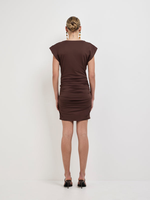 SHEIKE Ava Mini Dress Brown 1008016 Back Image