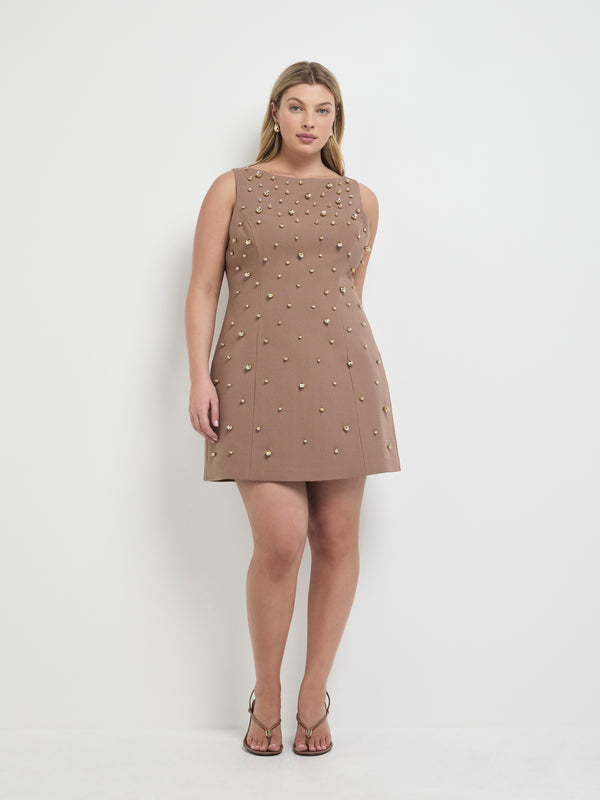 Size16 SHEIKE Firework Mini Dress Mocha 1008017 Front Image