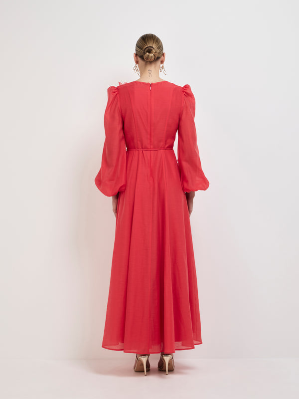 SHEIKE English Rose Maxi Dress Red 1008060 Back Image