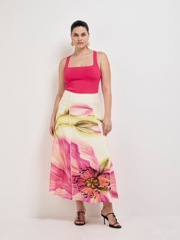 Size12 SHEIKE Poppy Midi Skirt Floral 1008094 Front Image