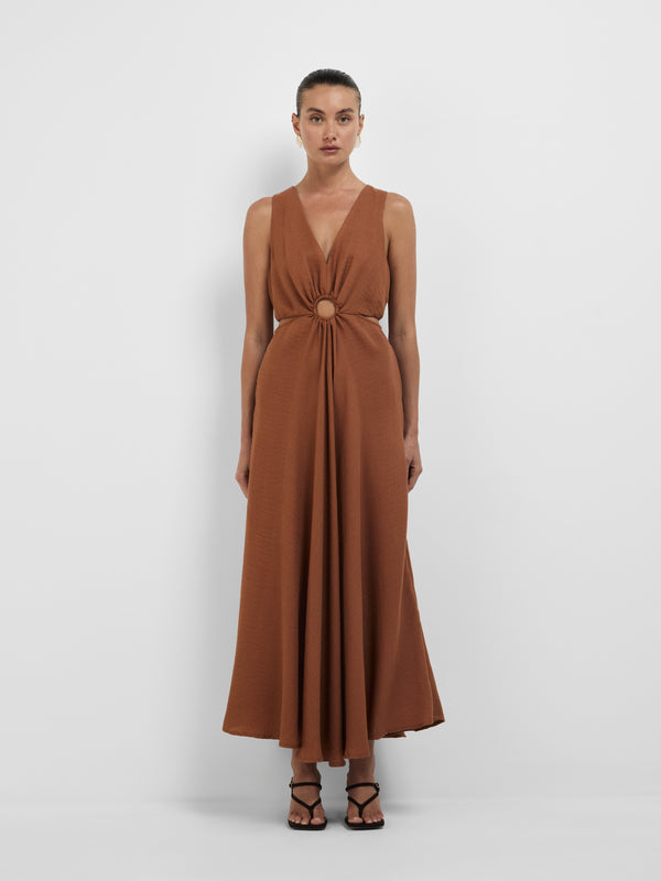 Size8 SHEIKE Nomi Midi Dress Caramel 1008181 Front Image