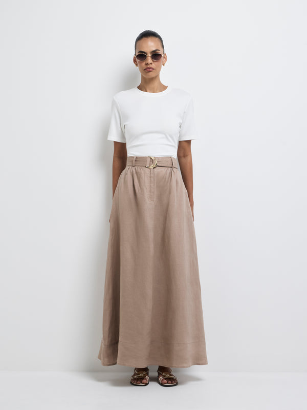 Size8 SHEIKE Celene Maxi Skirt Brown 1008218 Front Image