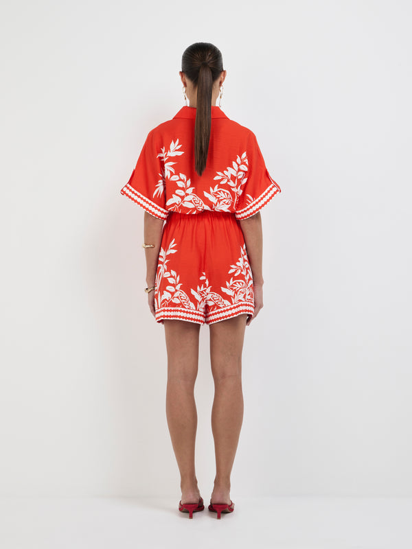 SHEIKE Ravello Playsuit Red Floral 1008259 Back Image