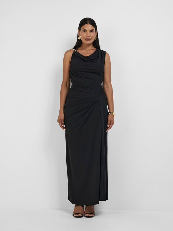 Size12 SHEIKE Sorella Maxi Dress Black 1008288 Front Image