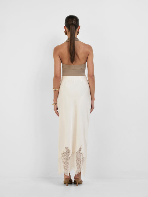 SHEIKE Miyah Satin Skirt Ivory 1008440 Back Image