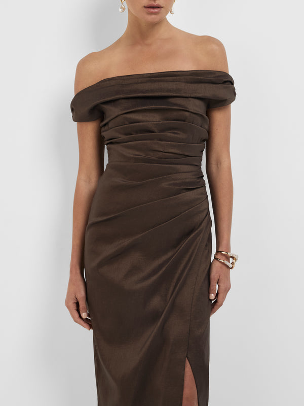 SHEIKE Brae Gown Chocolate 1008450 Close Up Image 