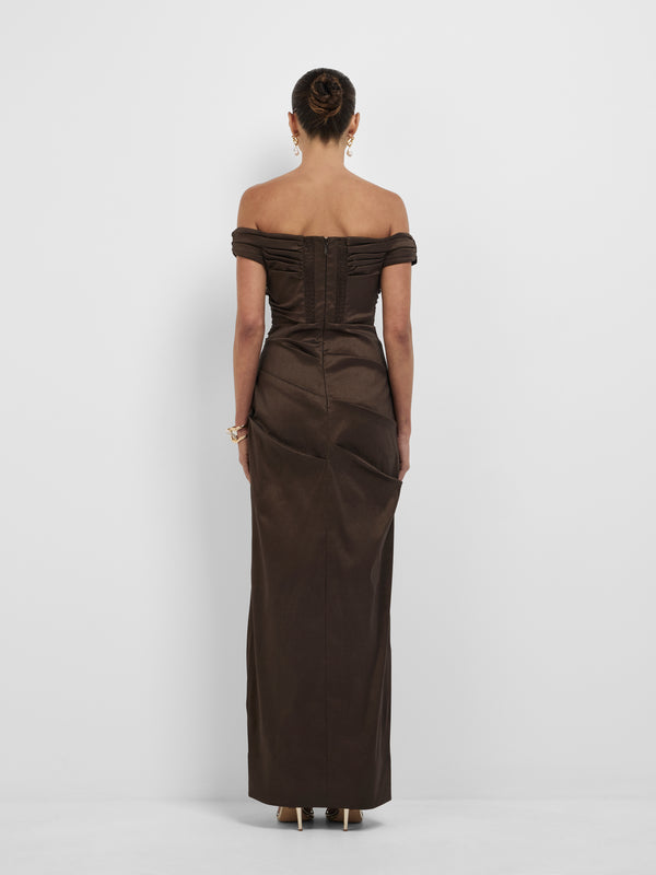SHEIKE Brae Gown Chocolate 1008450 Back Image 