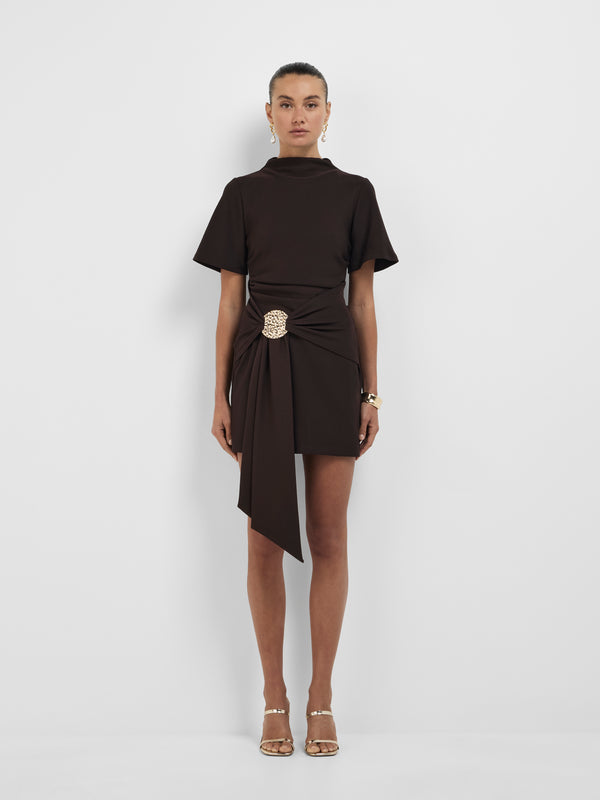 Size8 SHEIKE Amber Mini Dress Brown 1008453 Front Image