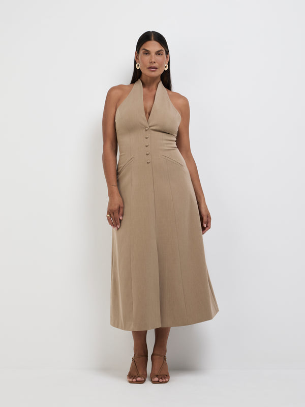 Size12 SHEIKE Xani Dress Fawn 1008493 Front Image