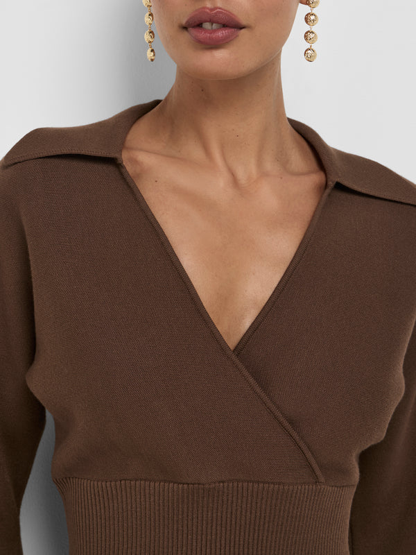 SHEIKE Izzy Knit Jumper Chocolate 1008525 Detail Image