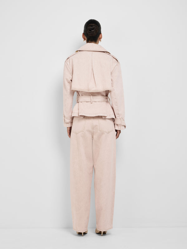 SHEIKE Ava Cropped Trench Pink 1008565 Back Image