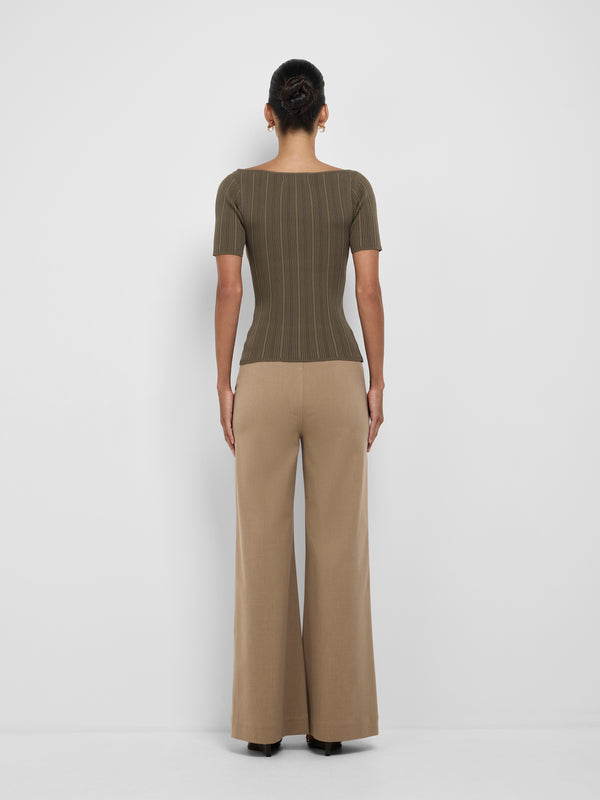 SHEIKE Skyler Knit Top Olive 1008622 Back Image