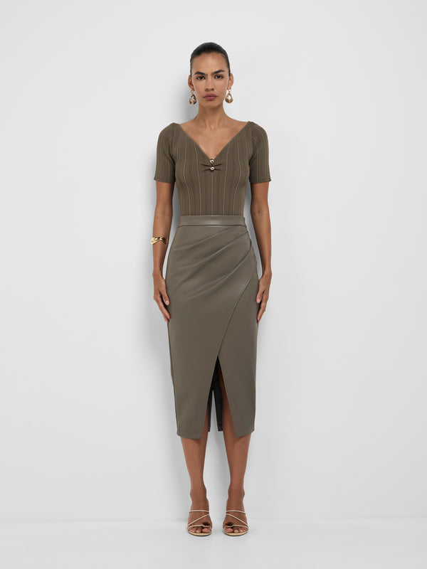 SHEIKE Gotham Skirt Olive 1008625 Front Image