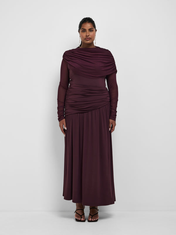 Size16 SHEIKE Zuri Maxi Skirt Black Jam 1008641 Front Image