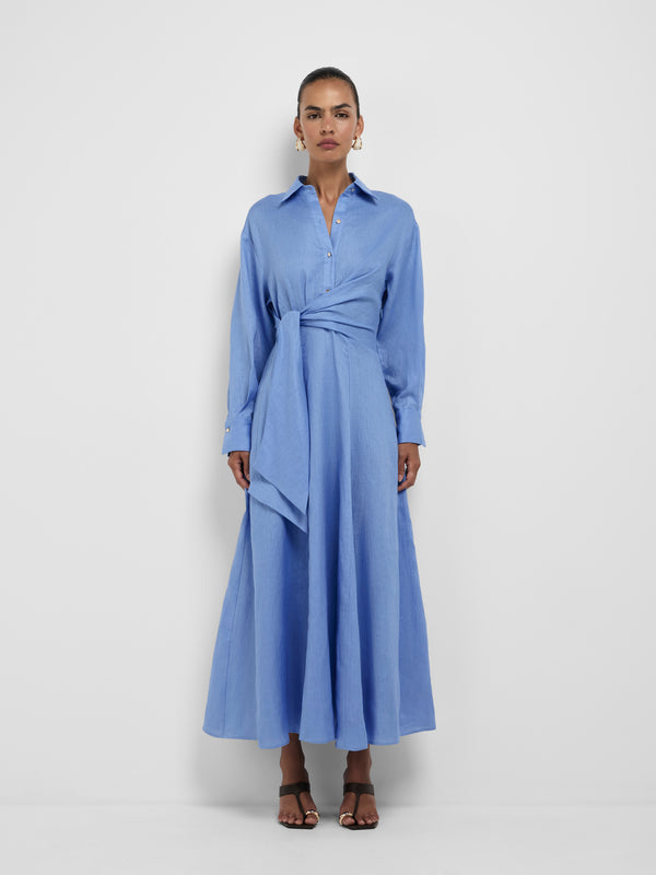 Size8 SHEIKE Faye Shirt Dress Blue 1008687 Front Image 